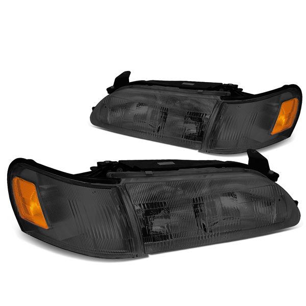 Fari Anteriori SK-Import Cromati Lente Fumé e Ambra Toyota Corolla E100 E110