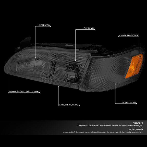 Fari Anteriori SK-Import Cromati Lente Fumé e Ambra Toyota Corolla E100 E110 - foto 3