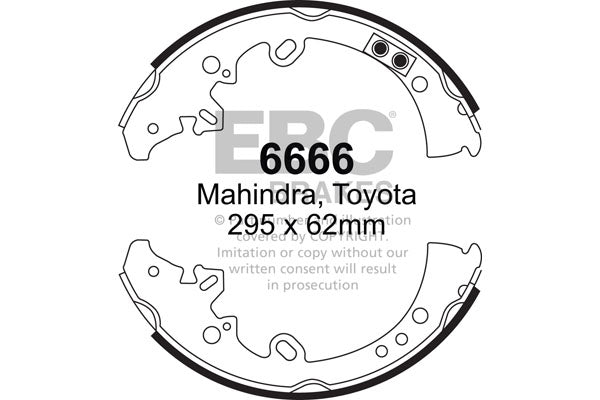 Ganasce freno EBC posteriori per Toyota Fortuner AN50/60