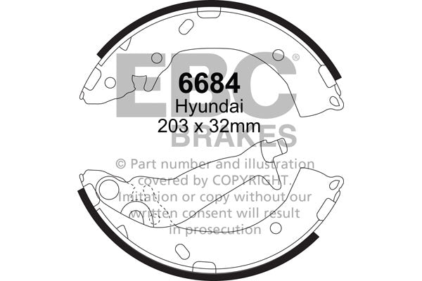 Ganasce freno EBC posteriori per Hyundai Getz
