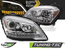 Carica l&#39;immagine nel visualizzatore di Gallery, Fari Anteriori TUBE LIGHT CHROME Sequenziali per MERCEDES ML W164 09-11