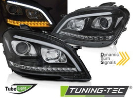 Fari Anteriori TUBE LIGHT BLACK Sequenziali per MERCEDES ML W164 09-11