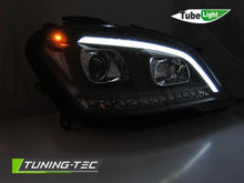 Carica l&#39;immagine nel visualizzatore di Gallery, Fari Anteriori TUBE LIGHT BLACK Sequenziali per MERCEDES ML W164 09-11