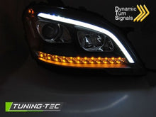 Carica l&#39;immagine nel visualizzatore di Gallery, Fari Anteriori TUBE LIGHT BLACK Sequenziali per MERCEDES ML W164 09-11