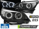 Fari Anteriori XENON D1S CCFL ANGEL EYES BLACK LED INDICATOR per BMW Serie 5 E60/E61 05-07