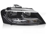 Fari Anteriori BLACK Lato Destro TYC per AUDI A3 8P 08-12