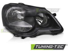 Carica l&#39;immagine nel visualizzatore di Gallery, Fari Anteriori BLACK Lato Destro TYC per VW POLO 9N3 05-09