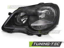 Carica l&#39;immagine nel visualizzatore di Gallery, Fari Anteriori BLACK Lato Sinistro TYC per VW POLO 9N3 05-09