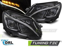 Carica l&#39;immagine nel visualizzatore di Gallery, Fari Anteriori TRUE DRL BLACK per MERCEDES Classe C W205 14-18