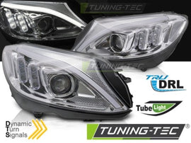 Fari Anteriori TUBE LED CHROME per MERCEDES Classe C W205 14-18