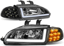 Carica l'immagine nel visualizzatore di Gallery, Fari Anteriori LED DRL SK-Import Neri Honda Civic EG EJ con Frecce Angolari