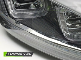 Fari Anteriori LIGHT Sequenziali BLACK con CHROME LINE per VW GOLF MK7 13-17