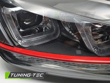 Carica l&#39;immagine nel visualizzatore di Gallery, Fari Anteriori LIGHT Sequenziali BLACK con RED LINE per VW GOLF MK7 13-17