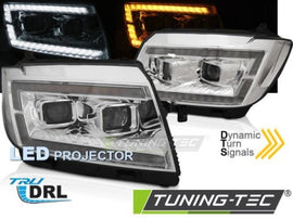 Fari Anteriori LED TUBE LIGHT CHROME DRL Sequenziali per VW CRAFTER II 2017-