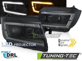 Fari Anteriori LED TUBE LIGHT BLACK DRL Sequenziali per VW CRAFTER II 2017-