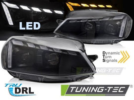 Fari Anteriori Full Led LIGHT BLACK DRL Sequenziali per VW GOLF MK7 17-19