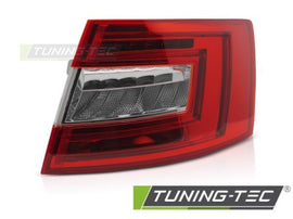Fanale Posteriore LED RED WHITE Lato Destro TYC per SKODA OCTAVIA III 12-16 LIFTBACK