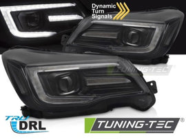 Fari Anteriori TUBE LIGHT DRL BLACK per SUBARU FORESTER IV 13-18
