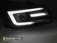 Carica l&#39;immagine nel visualizzatore di Gallery, Fari Anteriori TUBE LIGHT DRL BLACK per SUBARU FORESTER IV 13-18