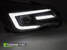 Fari Anteriori TUBE LIGHT DRL BLACK per SUBARU FORESTER IV 13-18