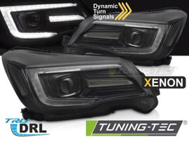 Fari Anteriori XENON TUBE LIGHT DRL BLACK per SUBARU FORESTER IV 13-18