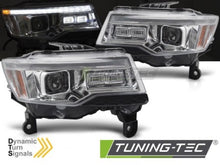 Carica l&#39;immagine nel visualizzatore di Gallery, Fari Anteriori CHRYSLER JEEP GRAND CHEROKEE 14-21 CHROME TUBE LIGHT SEQ