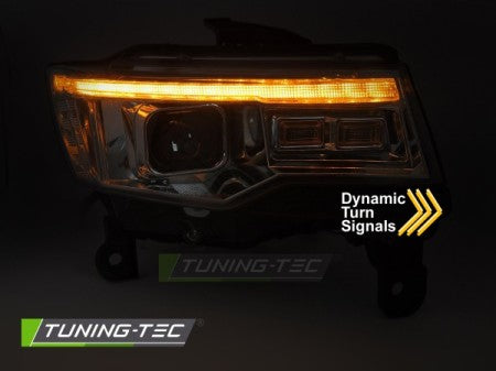 Fari Anteriori CHRYSLER JEEP GRAND CHEROKEE 14-21 CHROME TUBE LIGHT SEQ
