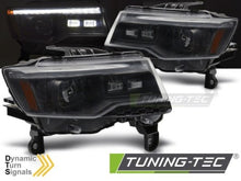 Carica l&#39;immagine nel visualizzatore di Gallery, Fari Anteriori CHRYSLER JEEP GRAND CHEROKEE 14-21 BLACK TUBE LIGHT SEQ