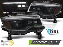 Carica l&#39;immagine nel visualizzatore di Gallery, Fari Anteriori CHRYSLER JEEP GRAND CHEROKEE 14-21 BLACK TUBE LIGHT Sequenziali HID