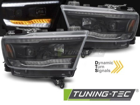 Fari Anteriori DODGE RAM 19-22 BLACK TUBE SEQ