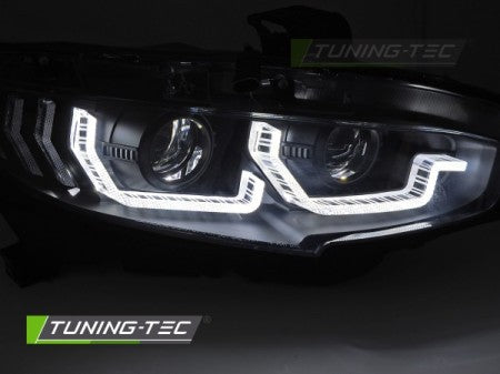 Fari Anteriori BLACK DRL Sequenziali per HONDA CIVIC 10 X 16-21
