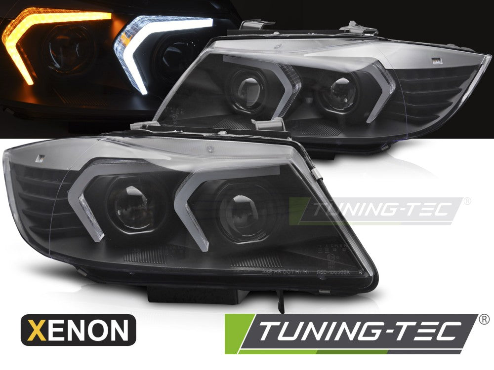 Fari Anteriori Neri Xenon per BMW Serie 3 (E90 / E91 Facelift) 2009-2011