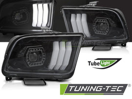Fari Anteriori Neri Tube Light per Ford Mustang (Mk5) 2004-2009