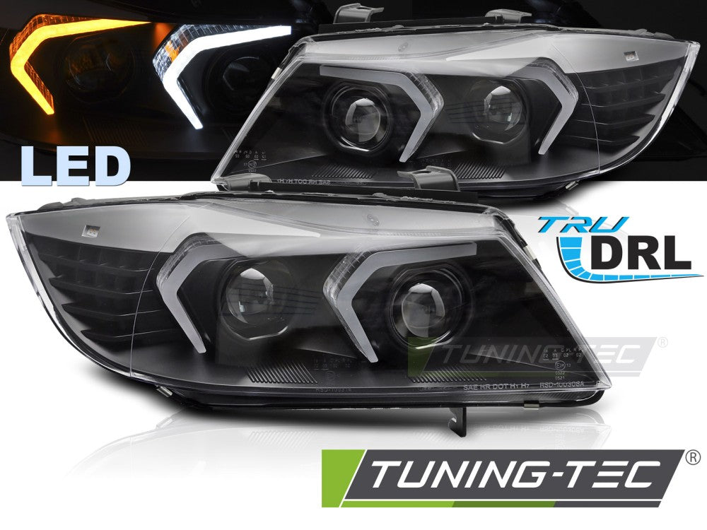 Fari Anteriori Neri per BMW Serie 3 (E90 / E91) 2005-2008