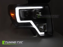 Carica l&#39;immagine nel visualizzatore di Gallery, Fari Anteriori FORD F150 MK12 08-14 TUBE LIGHT BLACK