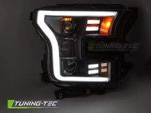 Carica l&#39;immagine nel visualizzatore di Gallery, Fari Anteriori TUBE LIGHT BLACK per FORD F150 MK13 14-17