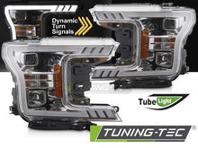 Carica l&#39;immagine nel visualizzatore di Gallery, Fari Anteriori TUBE LIGHT CHROME per FORD F150 MK13 17-20