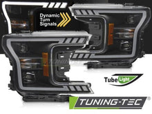 Carica l&#39;immagine nel visualizzatore di Gallery, Fari Anteriori TUBE LIGHT BLACK per FORD F150 MK13 17-20