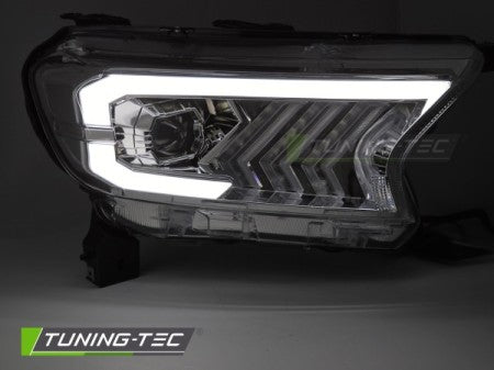 Fari Anteriori TUBE LIGHT CHROME per FORD RANGER V 16-22