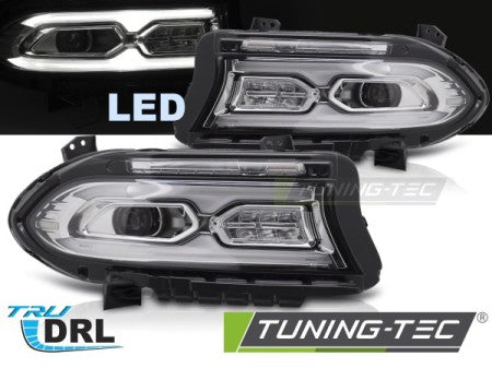 Fari Anteriori Full Led CHROME per DODGE CHARGER 14-23