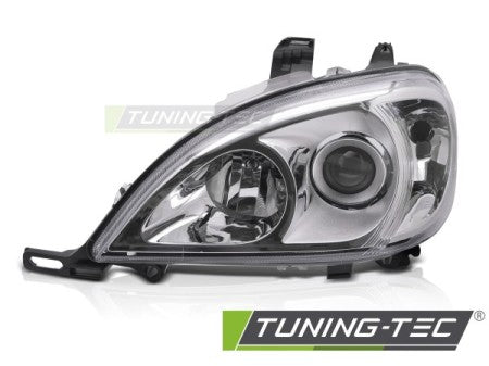 Fari Anteriori CHROME Lato Sinistro per MERCEDES ML W163 01-05