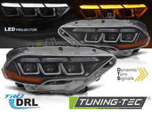 Carica l'immagine nel visualizzatore di Gallery, Fari Anteriori Neri per Ford Mustang (Mk6 Facelift) 2018-2021
