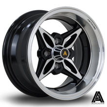 Cerchio in lega Autostar Kanji 13x7 4x114.3 ET-7 Gloss Black Polished Lip