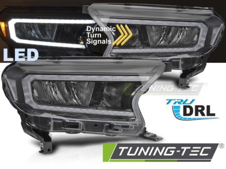 Fari Anteriori LED BLACK per FORD RANGER V 16-22