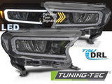 Fari Anteriori LED BLACK per FORD RANGER V 16-22