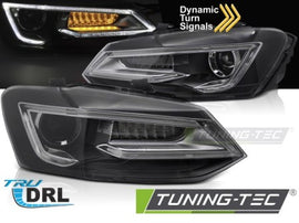 Fari Anteriori BLACK LED per VW POLO 6R 6C MK5 9-17
