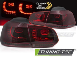 Fanali Posteriori a Led RED SMOKE Sequenziali per VW GOLF MK6 08-13