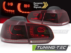 Fanali Posteriori a Led RED WHITE Sequenziali per VW GOLF MK6 08-13