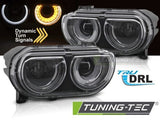 Fari Anteriori BLACK DRL per DODGE CHALLENGER 08-14