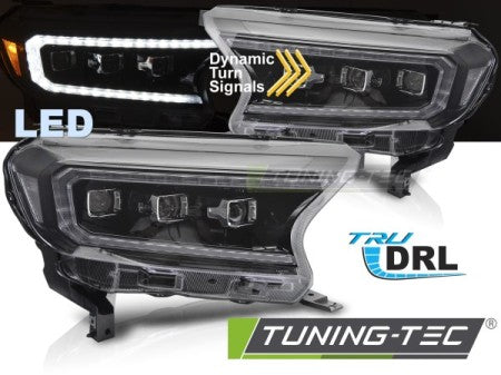 Fari Anteriori LED BLACK per FORD RANGER V 16-22